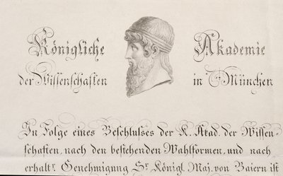 A Munich Royal Academy of Science Official Document by German School